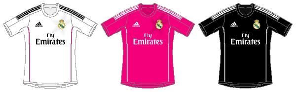 Real Madrid Home away & third kit for 2014-15 season