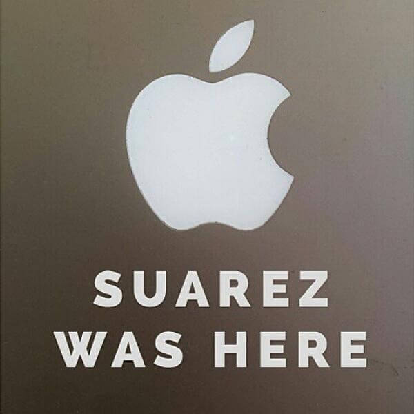 Apple Logo Meme of Suarez