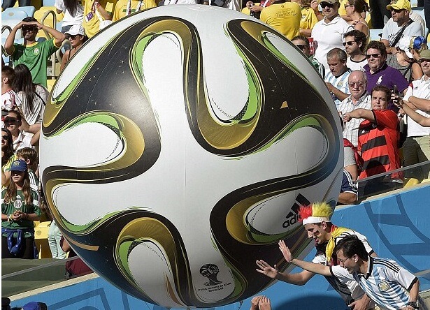 A Huge Brazuca Final Match Ball during Closing ceremony