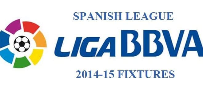 La Liga 2014-15 fixtures schedule of Spanish League