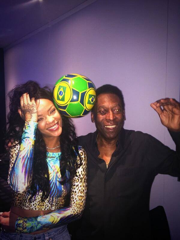 Rihanna with Brazilian legend Pele