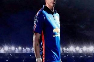 Angel di Maria in Manchester United away Kit