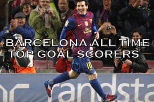 Barcelona's Lionel Messi celebrates his 232nd goal after scoring during their Spanish first division soccer match against Granada at Nou Camp stadium in Barcelona