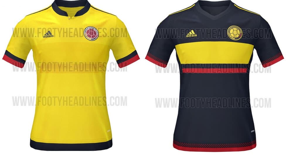 Colombia 2015 Copa America home away jersey leaked