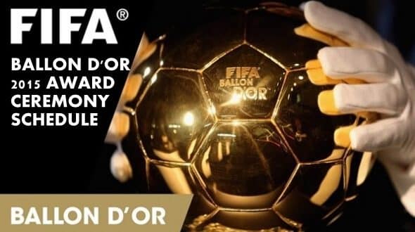 FIFA Ballon D'or 2015 award ceremony schedule time