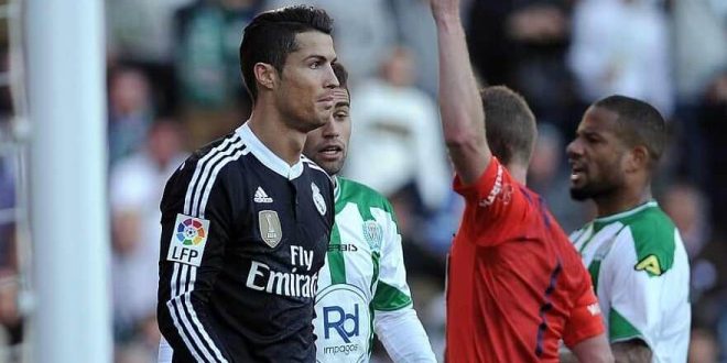 Cristiano Ronaldo received red card