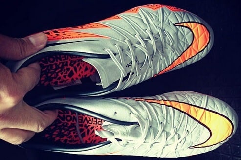 Nike new white orange Hypervenom 2 boots