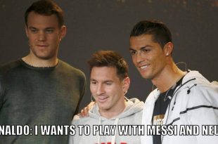 Ronaldo with Neuer and Messi