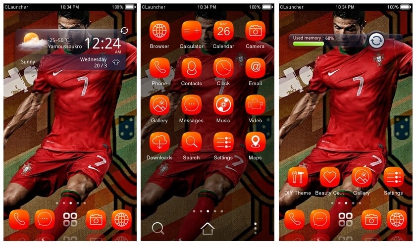 Cristiano Ronaldo Android theme download