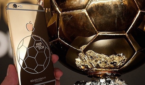 Cristiano Ronaldo's custom iPhone 6 Ballon Dor case