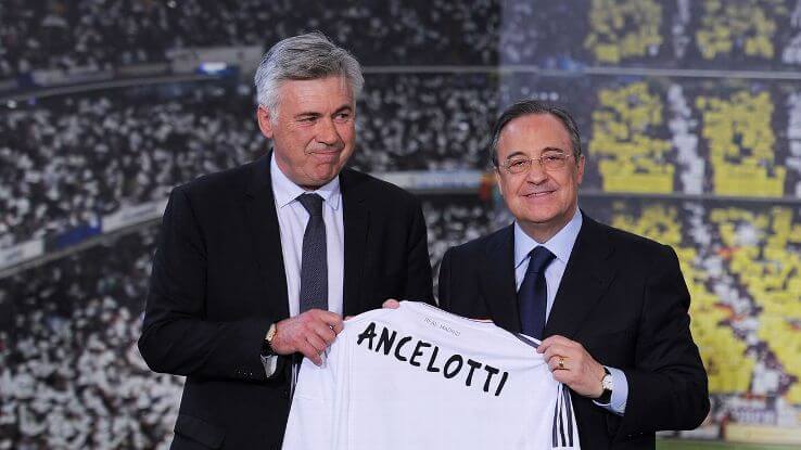 Carlo Ancelotti with Florentino Perez Real Madrid