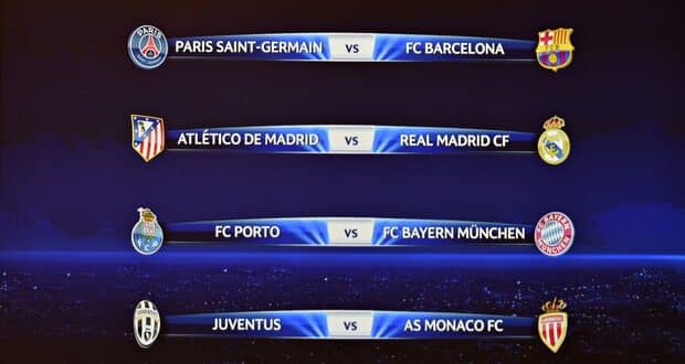 uefa champions quarter final fixtures