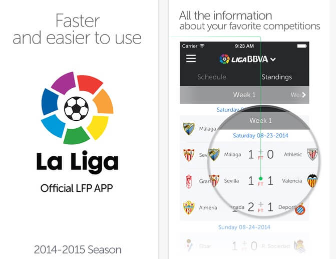 La Liga Football application for Android