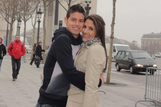 James Rodriguez with his wife