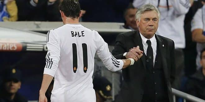 Gareth Bale with Carlo Ancelotti