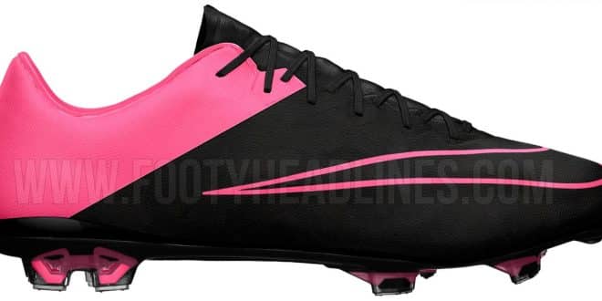 black and pink football boots