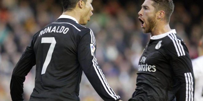 Sergio Ramos with Cristiano Ronaldo