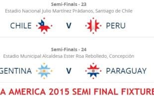 Copa America 2015 Semi Final Fixtures