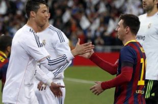 Cristiano Ronaldo with Lionel Messi