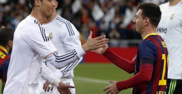 Cristiano Ronaldo with Lionel Messi