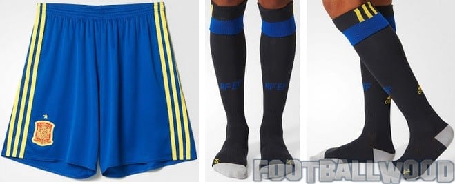Spain Euro 2016 home shorts and socks