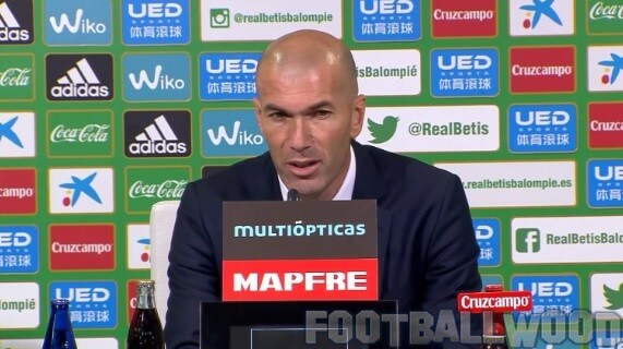 Zidane interview after Real Betis draw