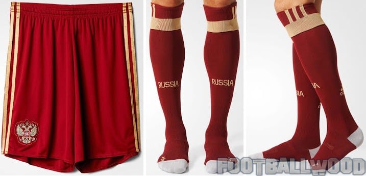 Russia new euro 2016 home shorts and socks