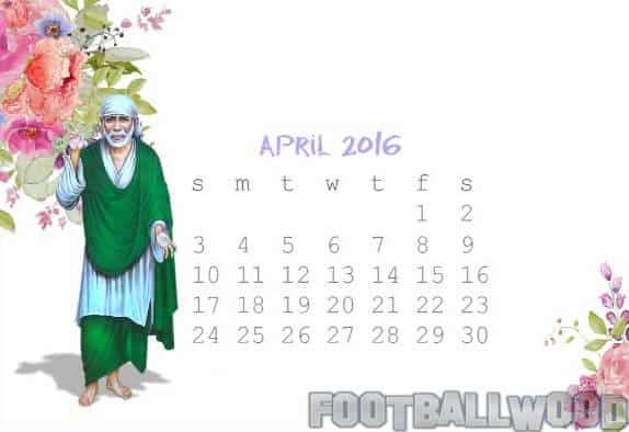 April Calendar 2016 Desktop Wallpaper