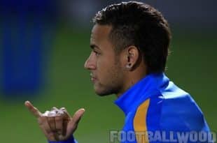 Neymar during Barcelona training