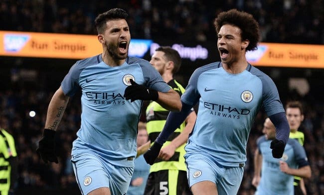 Leroy Sane dan Sergio Aguero Manchester City Menang atas Sunderland by bookie88 Sergio Aguero 2017 photo
